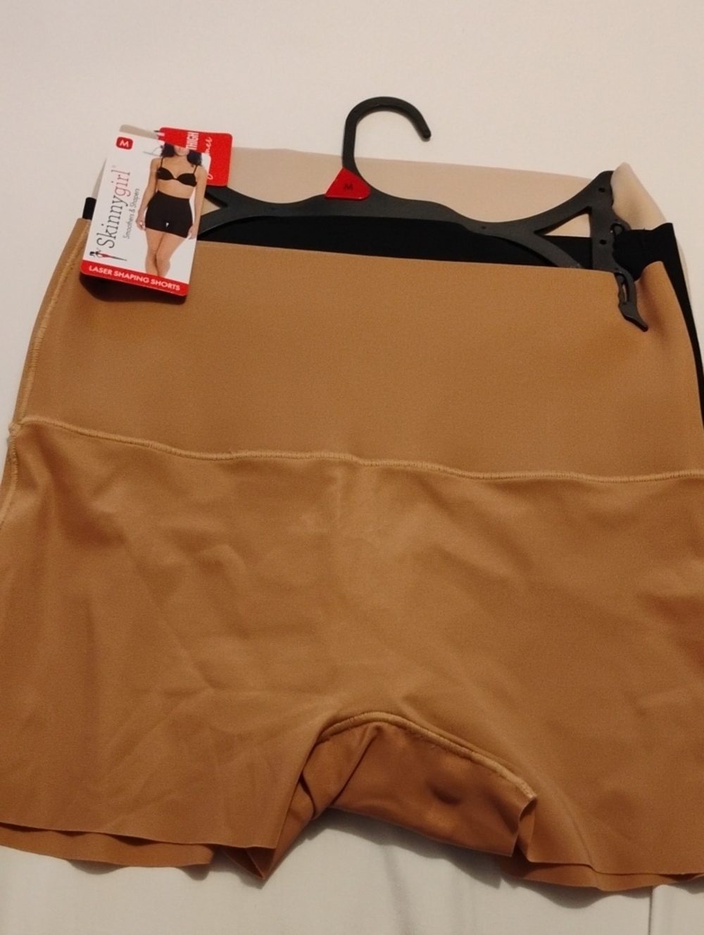 Skinnygirl High-Waist Shaping Shorts in Tan